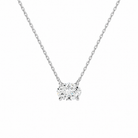 Solenne Oval Solitaire Lab-Grown Diamond Necklace in Platinum, front view
