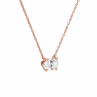Solenne Oval Solitaire Diamond Necklace in 14K Rose Gold second product view