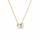 Solenne Oval Solitaire Diamond Necklace in 14K Yellow Gold second product view