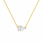 Solenne Pear Solitaire Lab-Grown Diamond Necklace in 18K Yellow Gold, front view