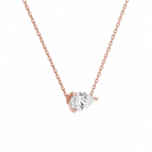 Solenne Pear Solitaire Diamond Necklace in 14K Rose Gold second product view