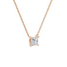 Solenne Princess Solitaire Lab-Grown Diamond Necklace in 14K Rose Gold, alternate product view