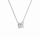 Solenne Princess Solitaire Lab-Grown Diamond Necklace in 18K White Gold, alternate product view