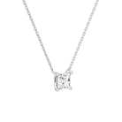 Solenne Princess Solitaire Diamond Necklace in 14K White Gold second product view