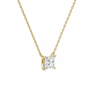 Solenne Princess Solitaire Diamond Necklace in 18K Yellow Gold second product view