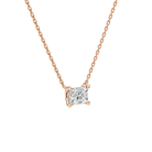 Solenne Radiant Solitaire Lab-Grown Diamond Necklace in 14K Rose Gold, alternate product view