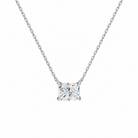 Solenne Radiant Solitaire Lab-Grown Diamond Necklace in 14K White Gold, front view