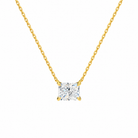 Solenne Radiant Solitaire Lab-Grown Diamond Necklace in 14K Yellow Gold, front view
