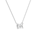 Solenne Radiant Solitaire Diamond Necklace in 18K White Gold second product view