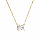 Solenne Radiant Solitaire Diamond Necklace in 14K Yellow Gold second product view