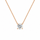 Solenne Round Solitaire Lab-Grown Diamond Necklace in 14K Rose Gold, front view