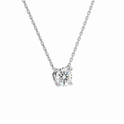 Solenne Round Solitaire Lab-Grown Diamond Necklace in 18K White Gold, alternate product view