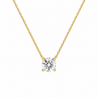 Solenne Round Solitaire Lab-Grown Diamond Necklace in 18K Yellow Gold, front view