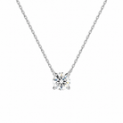 Solenne Round Solitaire Lab-Grown Diamond Necklace in Platinum, front view
