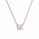 Solenne Round Solitaire Diamond Necklace in 14K Rose Gold second product view