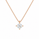 Elysia Asscher Solitaire Lab-Grown Diamond Pendant Necklace in 14K Rose Gold, front view