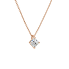 Elysia Asscher Solitaire Lab-Grown Diamond Pendant Necklace in 14K Rose Gold, alternate product view