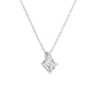 Elysia Asscher Solitaire Diamond Pendant Necklace in Platinum second product view