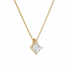 Elysia Asscher Solitaire Diamond Pendant Necklace in 18K Yellow Gold second product view