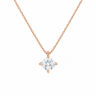 Elysia Cushion Solitaire Lab-Grown Diamond Pendant Necklace in 14K Rose Gold, front view
