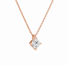 Elysia Cushion Solitaire Lab-Grown Diamond Pendant Necklace in 14K Rose Gold, alternate product view
