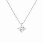 Elysia Cushion Solitaire Lab-Grown Diamond Pendant Necklace in 14K White Gold, front view