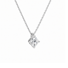 Elysia Cushion Solitaire Lab-Grown Diamond Pendant Necklace in 14K White Gold, alternate product view