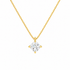 Elysia Cushion Solitaire Lab-Grown Diamond Pendant Necklace in 14K Yellow Gold, front view