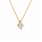Elysia Cushion Solitaire Lab-Grown Diamond Pendant Necklace in 14K Yellow Gold, alternate product view