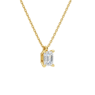 Elysia Emerald Solitaire Lab-Grown Diamond Pendant Necklace in 18K Yellow Gold, alternate product view
