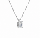 Elysia Emerald Solitaire Lab-Grown Diamond Pendant Necklace in Platinum, alternate product view