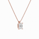 Elysia Emerald Solitaire Diamond Pendant Necklace in 14K Rose Gold second product view