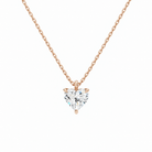 Elysia Heart Solitaire Lab-Grown Diamond Pendant Necklace in 14K Rose Gold, front view