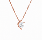 Elysia Heart Solitaire Lab-Grown Diamond Pendant Necklace in 14K Rose Gold, alternate product view