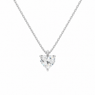 Elysia Heart Solitaire Lab-Grown Diamond Pendant Necklace in 18K White Gold, front view