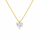 Elysia Heart Solitaire Lab-Grown Diamond Pendant Necklace in 18K Yellow Gold, front view