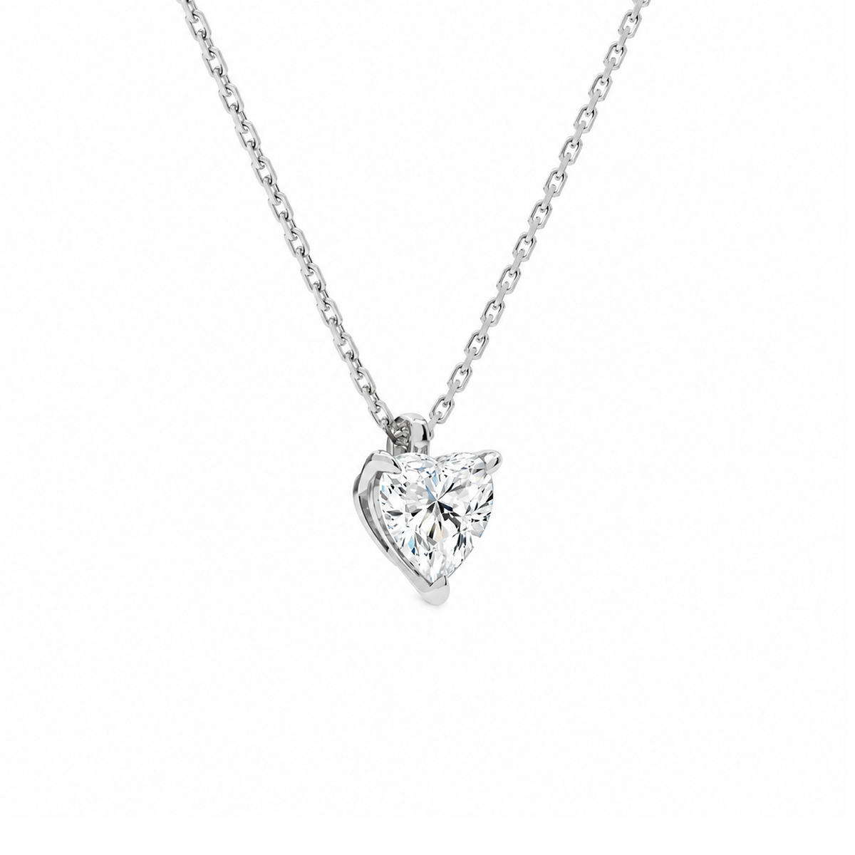Elysia Heart Solitaire Lab-Grown Diamond Pendant Necklace in Platinum, alternate product view