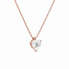 Elysia Heart Solitaire Diamond Pendant Necklace in 14K Rose Gold second product view
