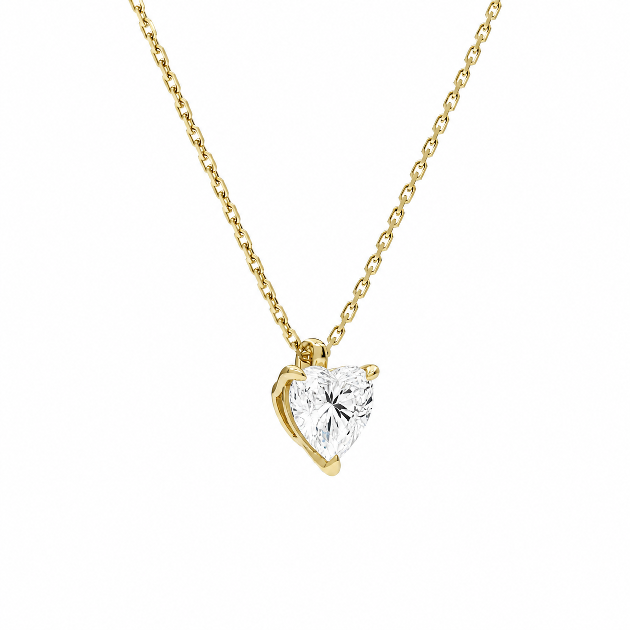 Elysia Heart Solitaire Diamond Pendant Necklace in 18K Yellow Gold second product view
