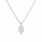 Elysia Marquise Solitaire Lab-Grown Diamond Pendant Necklace in 14K White Gold, front view