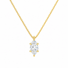 Elysia Marquise Solitaire Lab-Grown Diamond Pendant Necklace in 14K Yellow Gold, front view