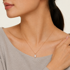 Elysia Marquise Solitaire Lab-Grown Diamond Pendant Necklace in 14K Rose Gold, worn on neck