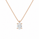 Elysia Oval Solitaire Lab-Grown Diamond Pendant Necklace in 14K Rose Gold, front view