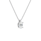Elysia Oval Solitaire Lab-Grown Diamond Pendant Necklace in 14K White Gold, alternate product view