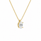 Elysia Oval Solitaire Lab-Grown Diamond Pendant Necklace in 14K Yellow Gold, alternate product view