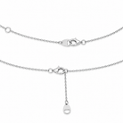 Elysia Oval Solitaire Diamond Pendant Necklace in 18K White Gold, two clasp arrangements and extender chain