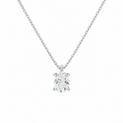 Elysia Oval Solitaire Lab-Grown Diamond Pendant Necklace in Platinum, front view