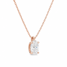 Elysia Oval Solitaire Diamond Pendant Necklace in 14K Rose Gold second product view