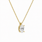 Elysia Oval Solitaire Diamond Pendant Necklace in 14K Yellow Gold second product view