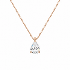 Elysia Pear Solitaire Lab-Grown Diamond Pendant Necklace in 14K Rose Gold, front view